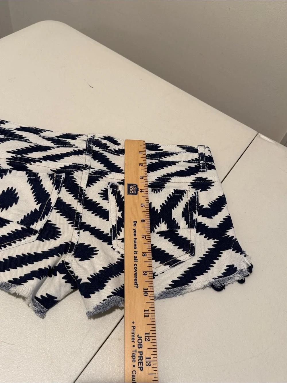 Vanilla Star Navy & White Zigzag Crochet Trim Jean Daisy Dukes Hot Wild Short 7